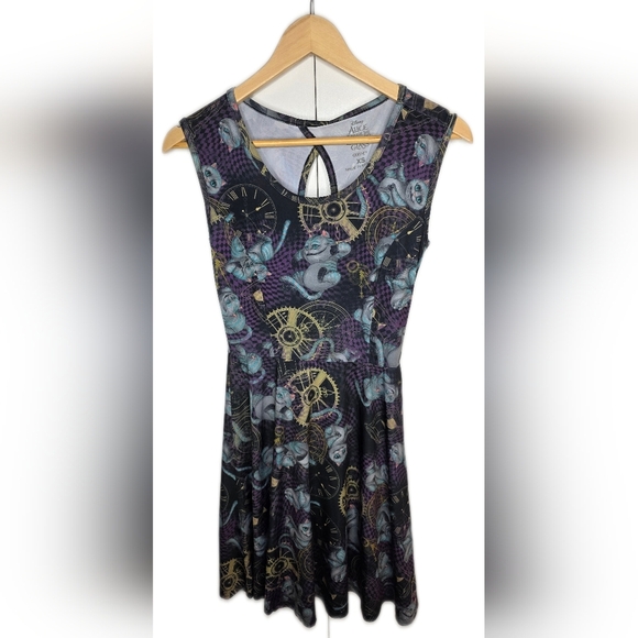 Steampunk Alice In Wonderland Dress With Cheshire Cat X Sm Purple,pink,blue,gold - Picture 7 of 13